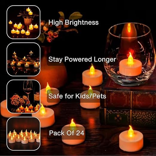 LED Tealight Candles (Pack of 24)
