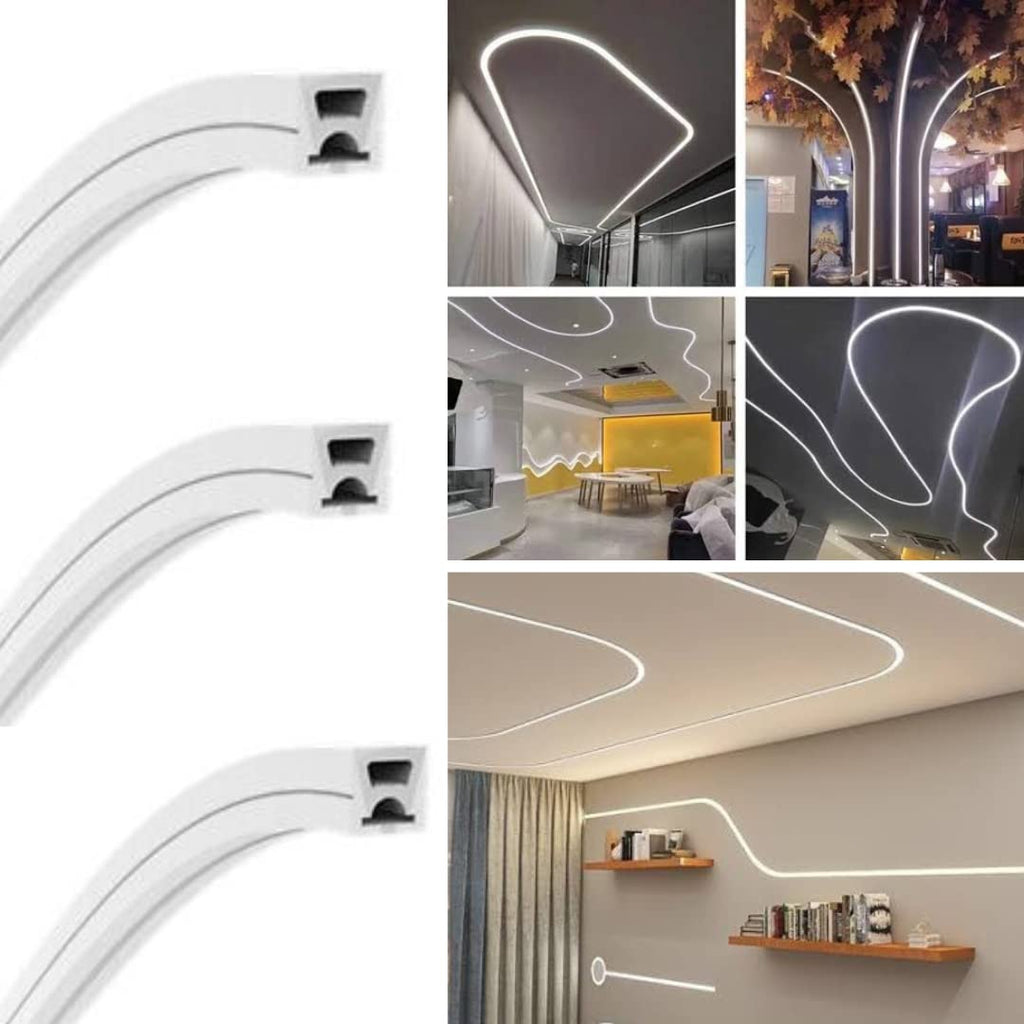 50 METER Flexible Silicone Neon Profile Light - Front Bend IP65 220v - Warm White
