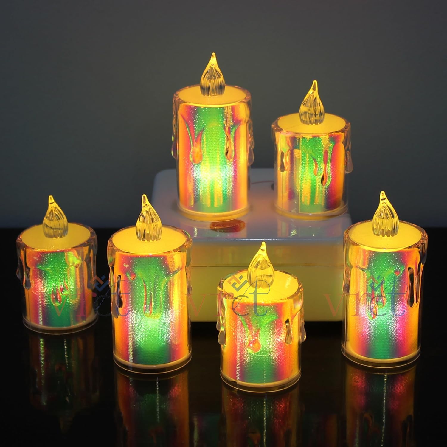 Rainbow LED Candles