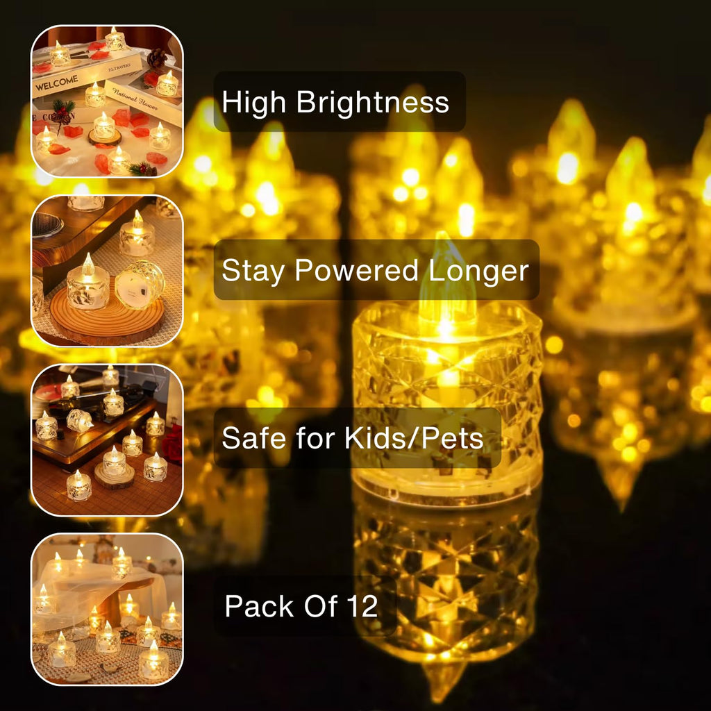 Led Crystal Tea Light Candles