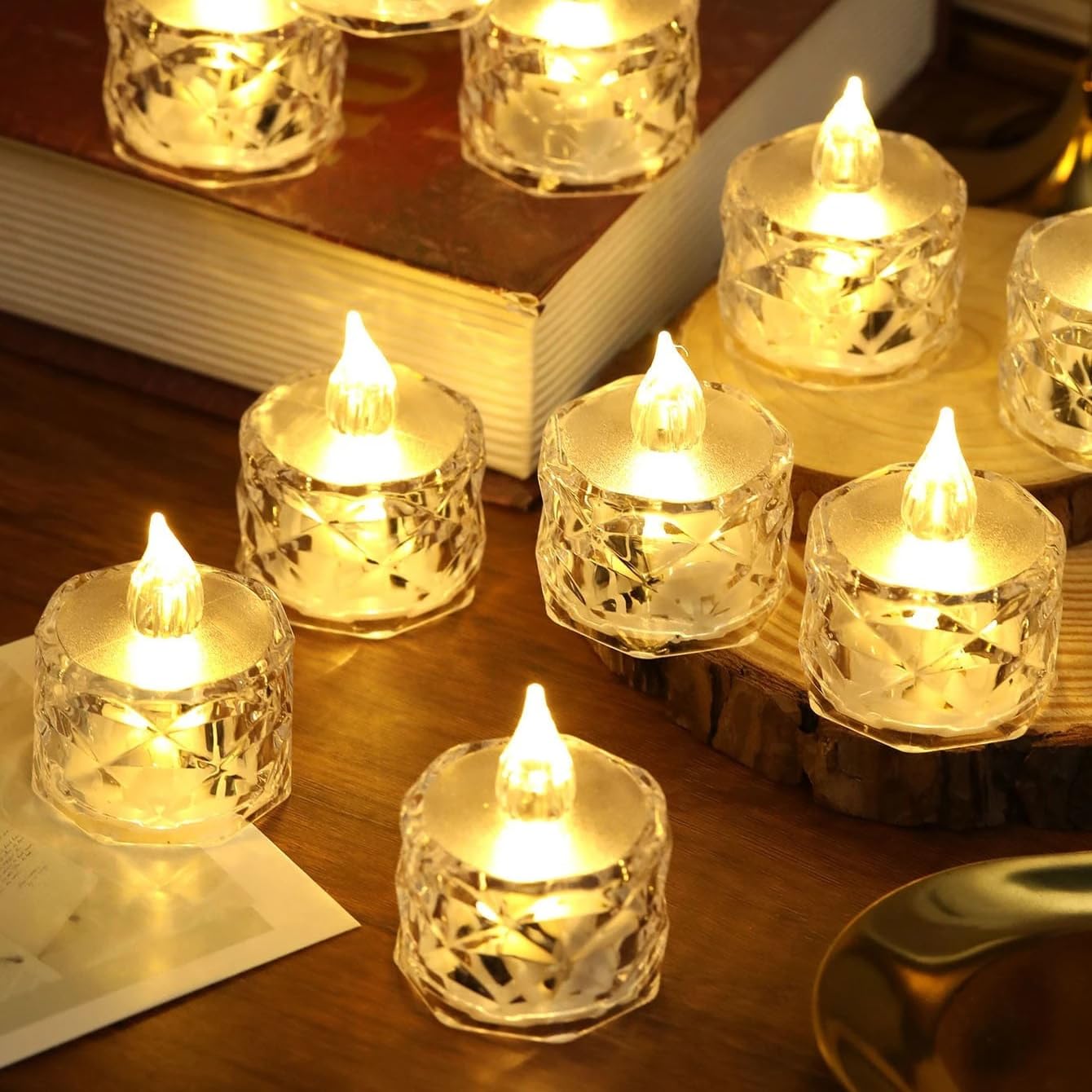 Led Crystal Tea Light Candles