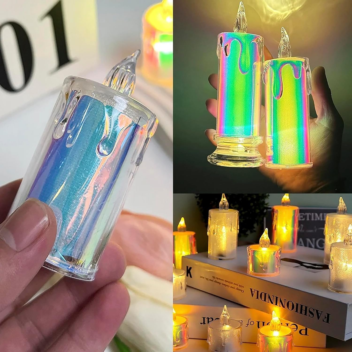 Rainbow LED Candles