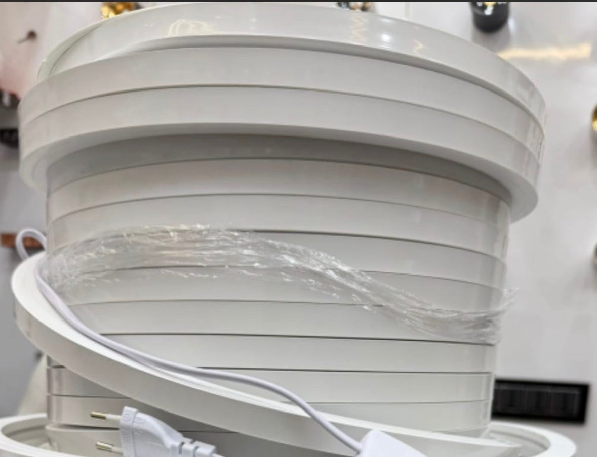 50 METER Flexible Silicone Neon Profile Light - Front Bend IP65 220v - Warm White