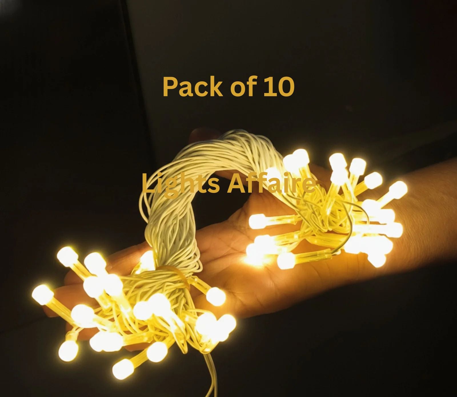 ( Pack Of 10) 15 Meter Led 8MM Warm White String Light Ladi