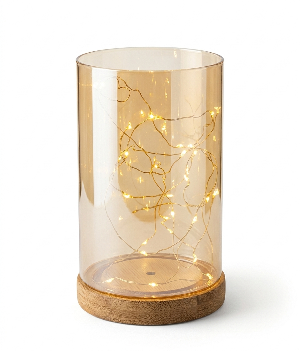 Led Glass Fairy Candle Light