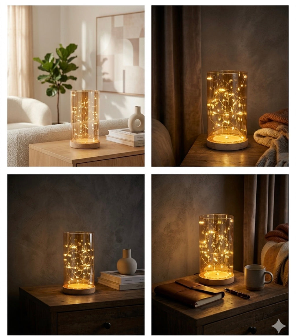 Led Glass Fairy Candle Light